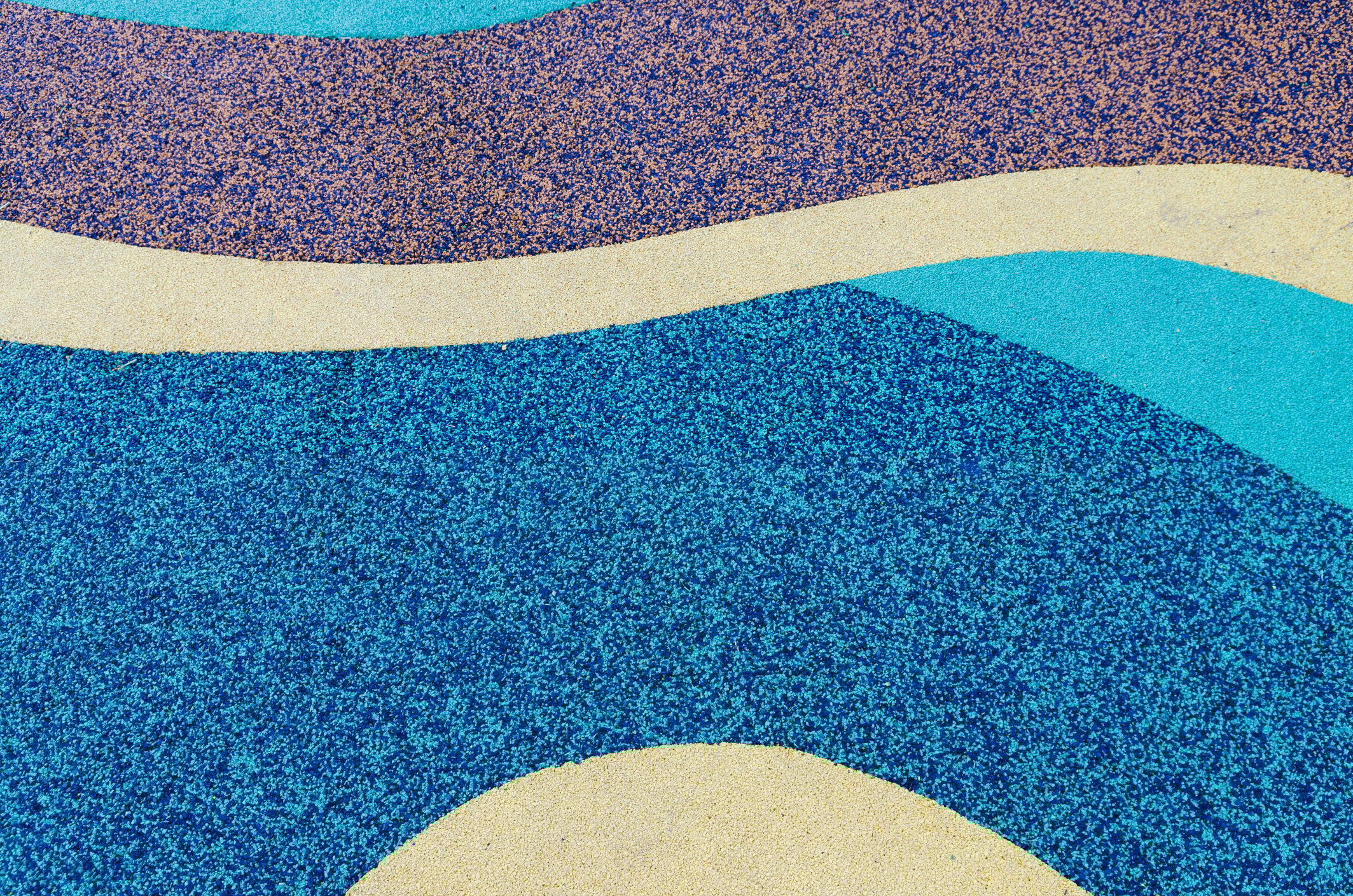 Colored rubber floor on a playground
