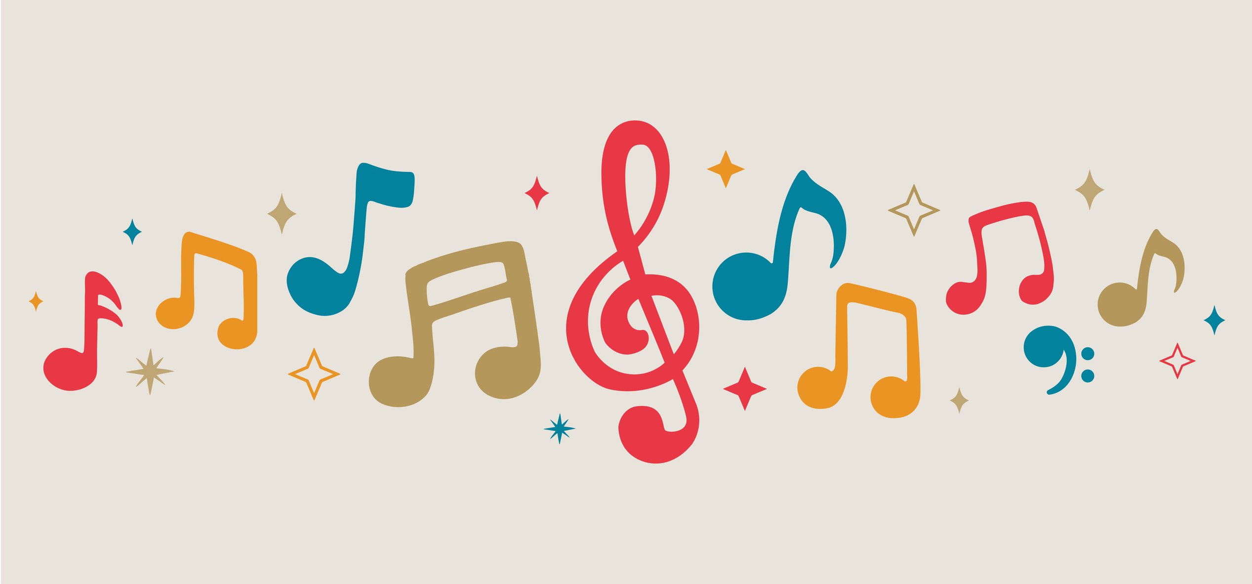 Musical notes pattern line
